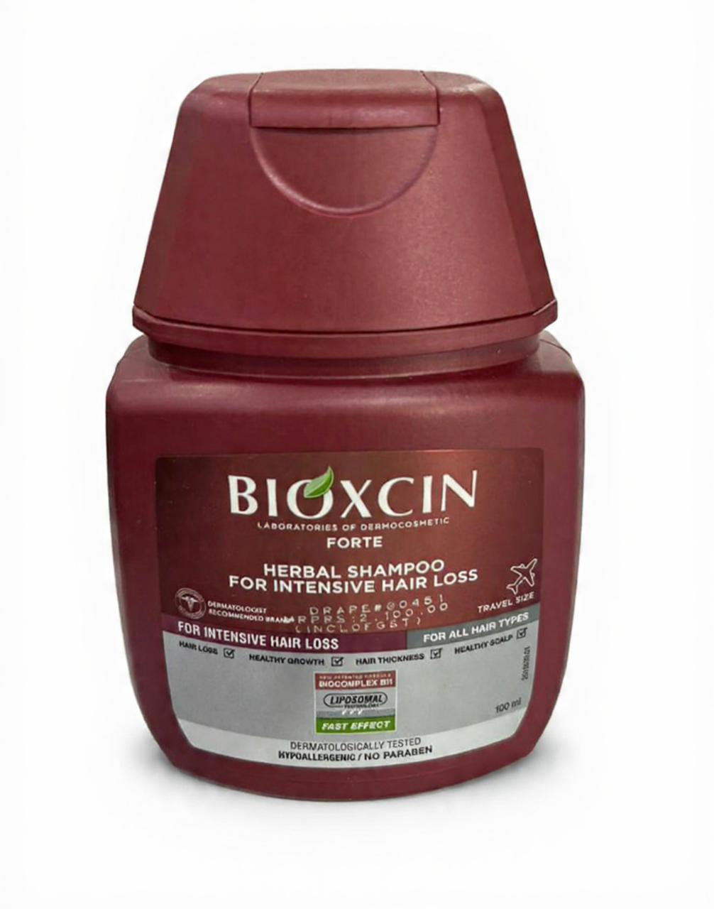 Bioxcin Forte Herbal Shampoo for Hair Loss - 100ml Travel Size - Image 1